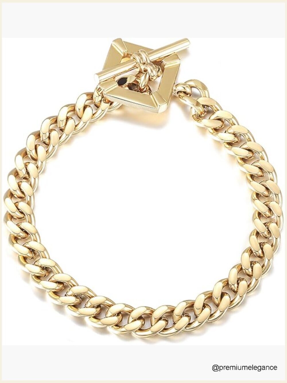Gold Filled Textured Link Chain Bracelet for Women